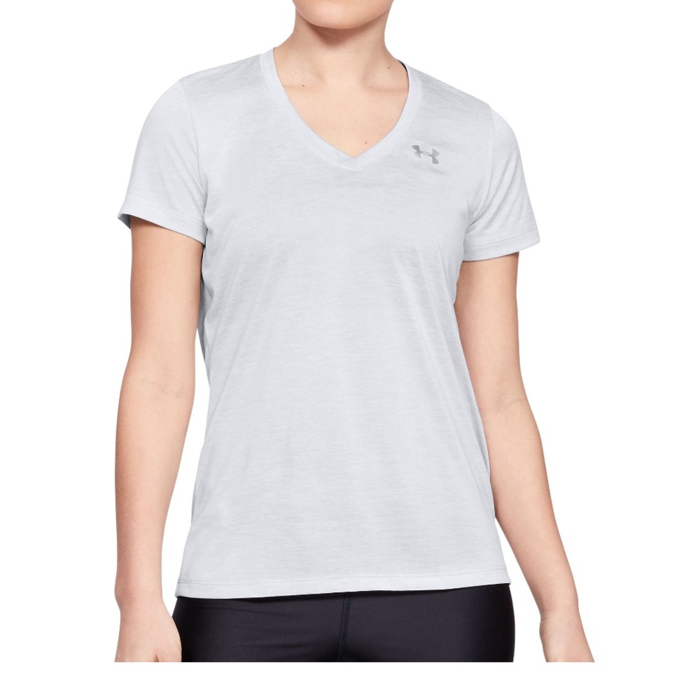 Under Armour Women's Tech Twist V-Neck T-Shirt in White New With Tags